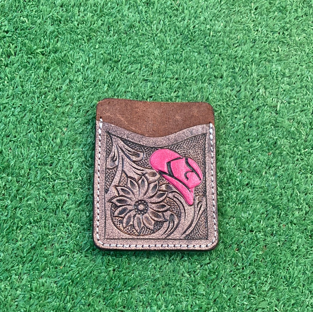 Leather Tooled Credit Card Holder