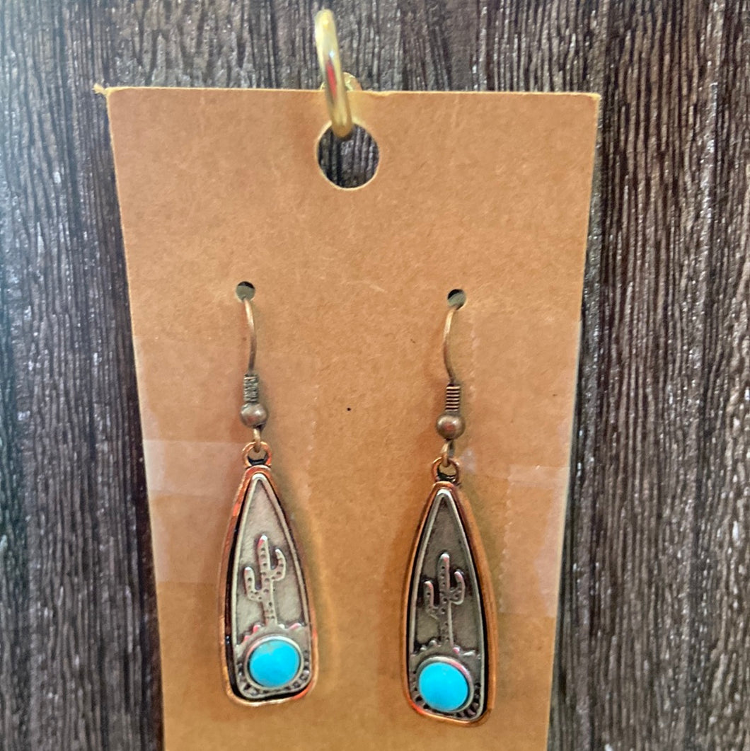 Turquoise Cactus earrings midland