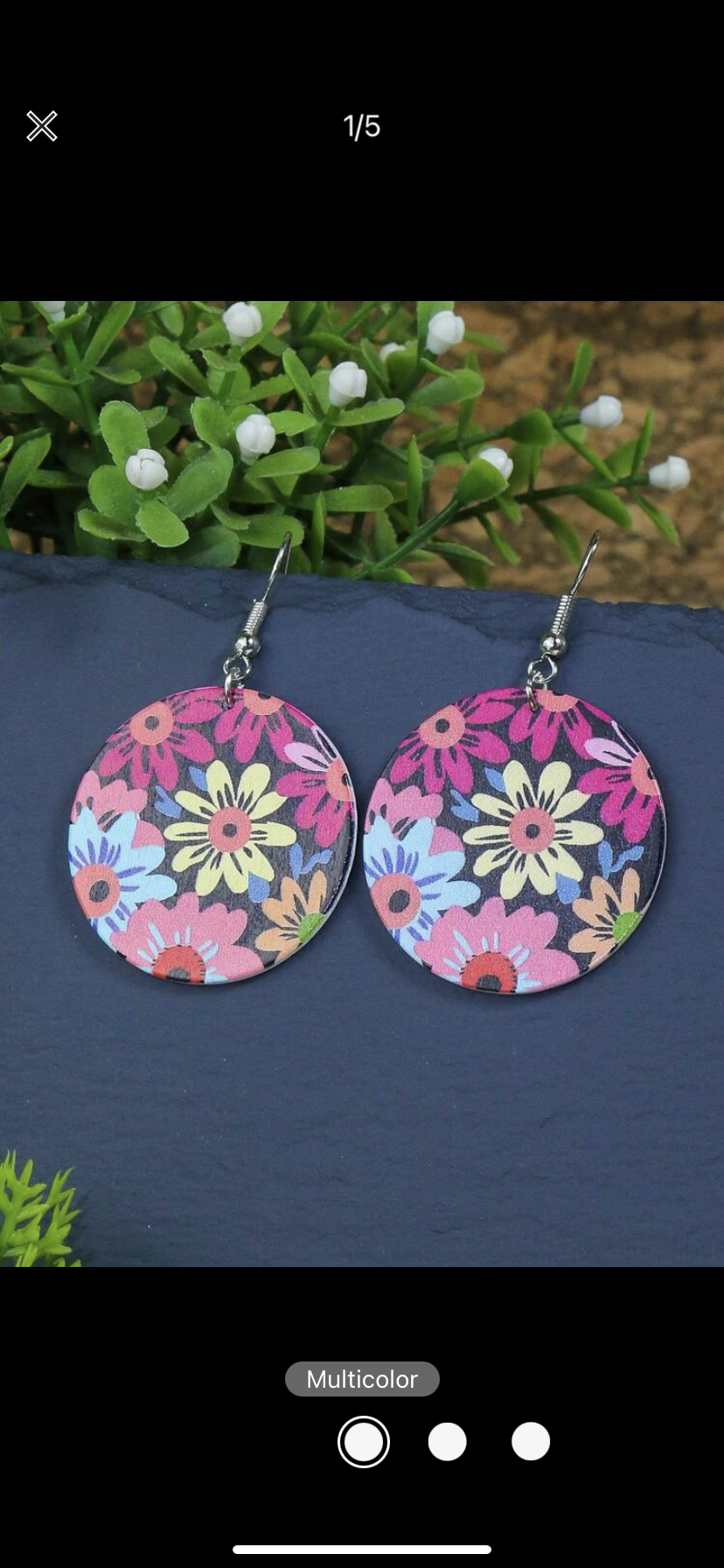 Round Floral Earrings Midland