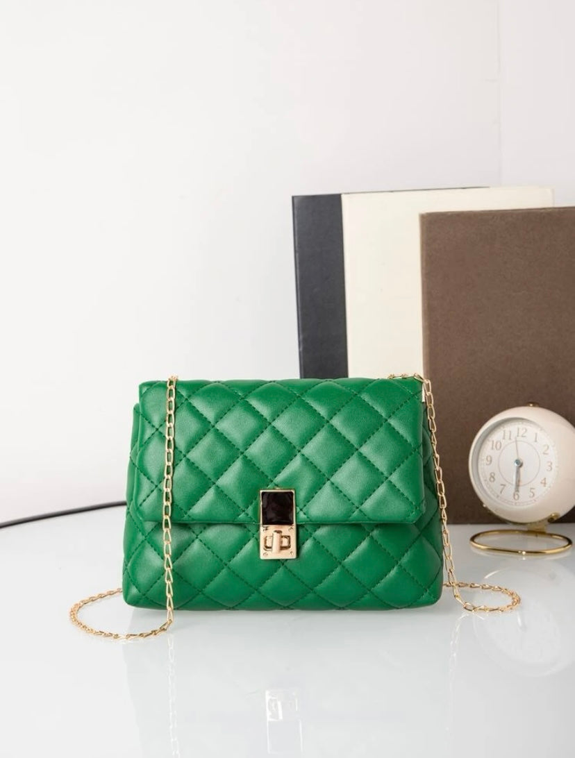Green Quilted Purse