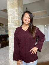Load image into Gallery viewer, Burgundy Oversized Sweater Midland
