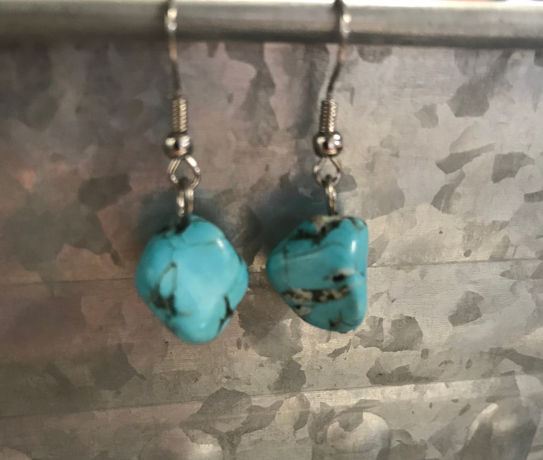 Turquoise Rock Earrings