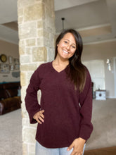 Load image into Gallery viewer, Burgundy Oversized Sweater Midland
